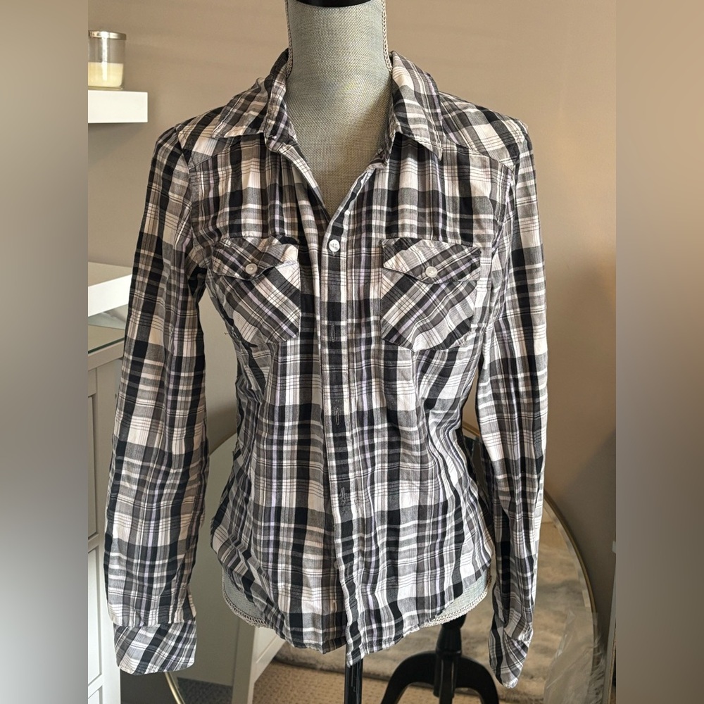 Aritzia Plaid Button-Up Women's Top